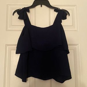 Size medium lace navy blue tank top with bows
